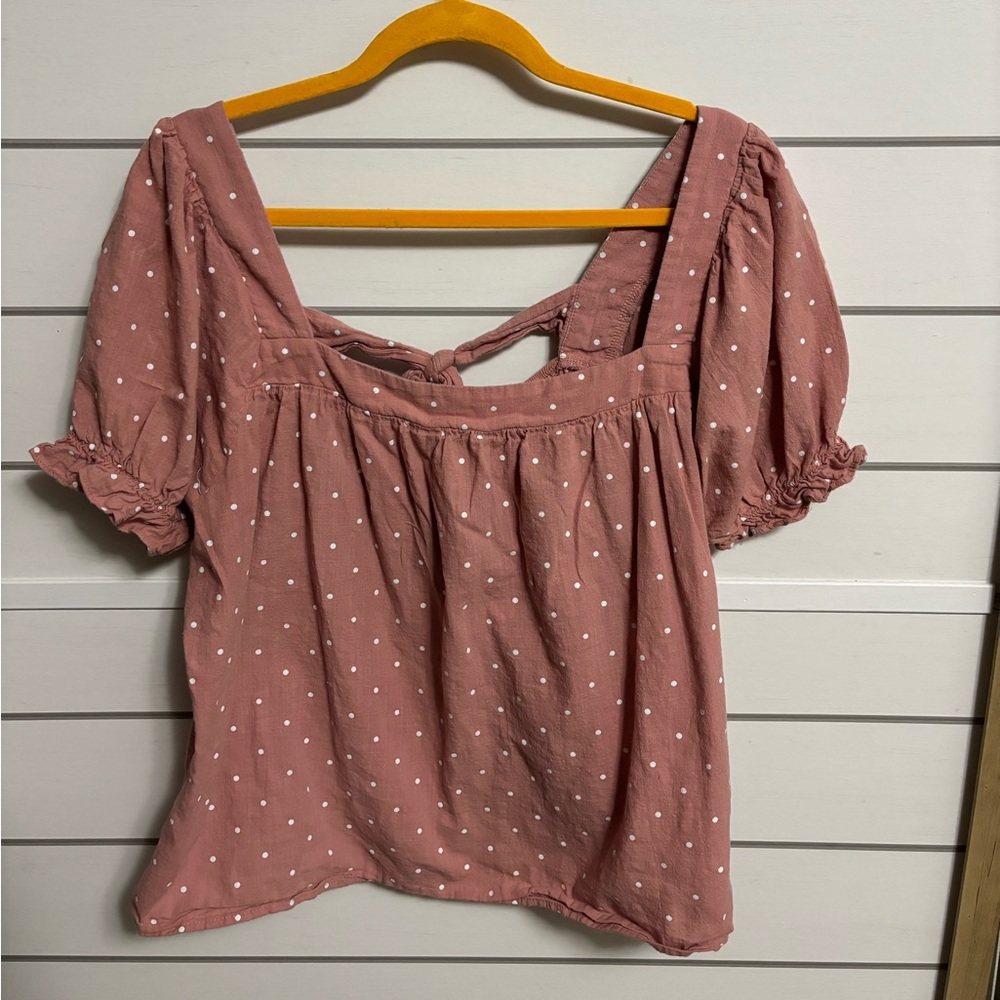 Dusty Pink Polka Dot Blouse